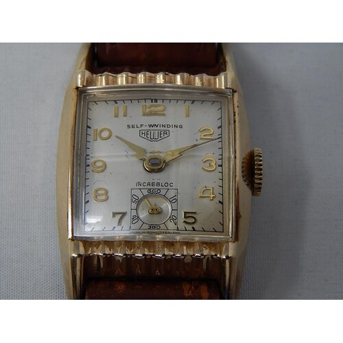 Vintage 10k Gold Filled Gentleman's "Heuer" Wristwatch with ...