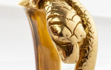 Vintage 18K Yellow Gold Snake Ring