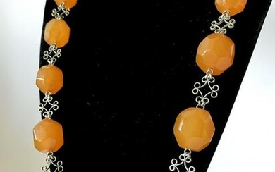 Vintage Baltic amber necklace big beads Ã¸19-22