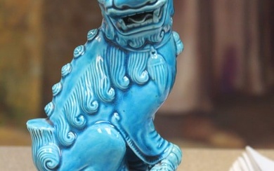 Vintage Chinese Ceramic Turquoise Foo Lion