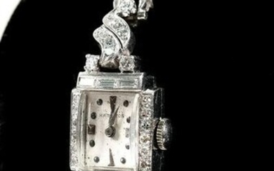 Vintage Hamilton IRID Platinum Diamond Watch 14mm