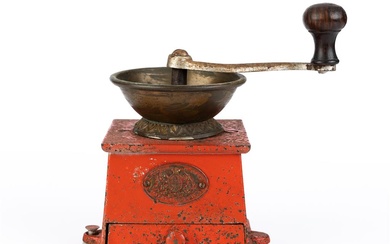 Vintage Red Metal Coffee Grinder "A. Renice & Sons" Patent...