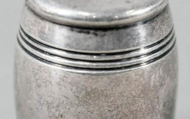 Vintage Tiffany Sterling Silver Barrel Shaped Pill Box