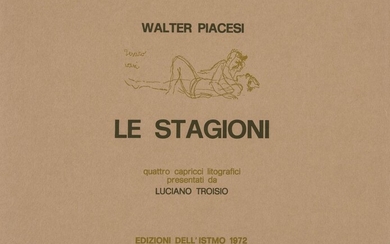 WALTER PIACESI (Ascoli Piceno 1929) "Le stagioni", 1972. Cartella di quattro litografie. Cadauna di cm...