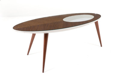 Wooden coffee table in the style of Gio Ponti