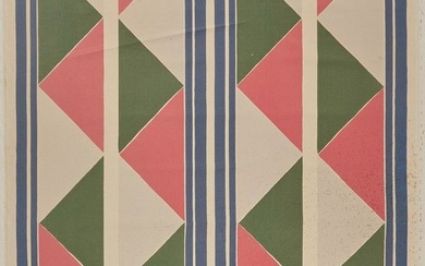 d'après Sonia DELAUNAY (1885-1970) Carrés colorés TENTURE. Epreuve en tissu à motifs sérigraphiés signée et...