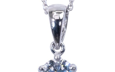 0.34 ct Gia- Lab Report - 900 Platinum - Necklace with pendant - 0.34 ct Diamond