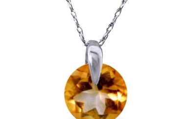 0.8 CTW 14K Solid White Gold Castles Not In Air Citrine Necklace
