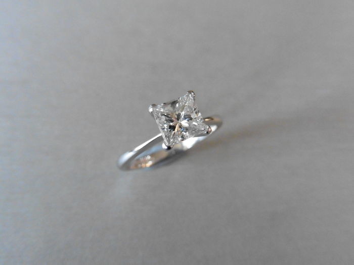 0.98ct diamond solitaire ring with a princess cut...