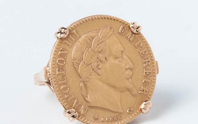 1864 Ten Franc Gold Coin Mounted as a Ring