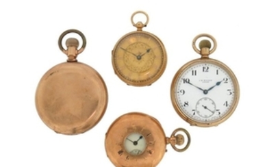 A 9ct gold pocket watch by J.W.Benson, on 9ct gold…