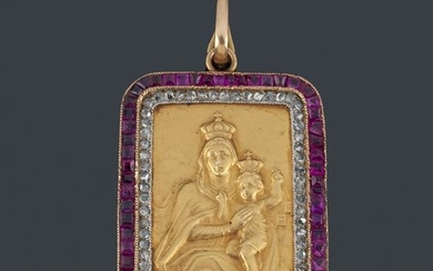Medallion with Image of Virgin of Carmen and Child