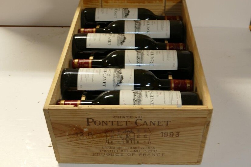 12 Btles Château Pontet Canet 1993 5th GCC...