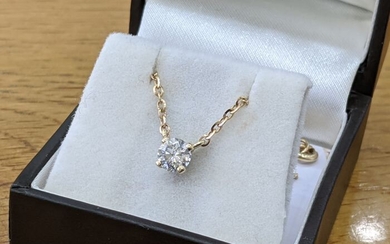 1/2 Carat Solitaire Diamond Neckalce - 14 kt. Yellow gold - Necklace with pendant - 0.50 ct Diamond
