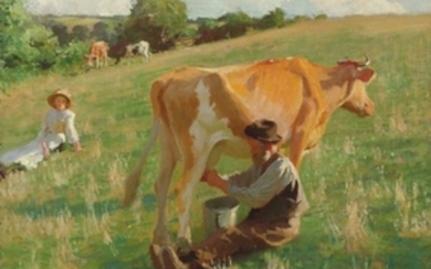 Harold Charles Francis Harvey (1874-1941), Summer Milking