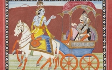 Illustration from the Gita Govinda: Krishna and...