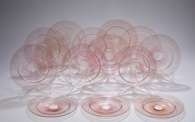 (14) Murano art glass dessert plates