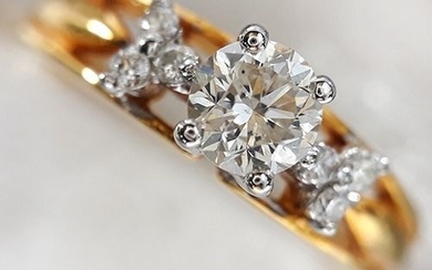 14 kt. Gold - Ring - 0.35 ct Diamond - Diamonds