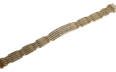 14K Yellow Gold Gent's Diamond Bracelet 4.08 ct