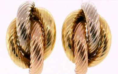 14k Tri-Tone Gold Earrings