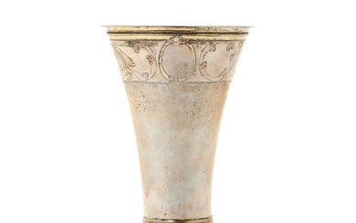 A Swedish parcel-gilt silver beaker. Maker Johan Schröder, Landskrona 1798. Weight 386 g. H. 19 cm.