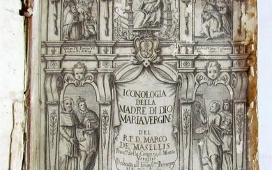 1654 ICONOLOGY of BLACK MADONNA ICON by Marco De Marsellis antique VELLUM RARE