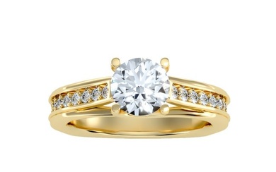 1.76 Carat Diamond 14K Yellow Gold Engagement Ring