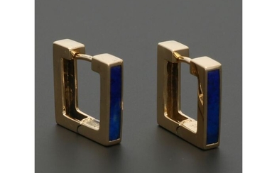 18 kt. Gold - Earrings Lapis lazuli