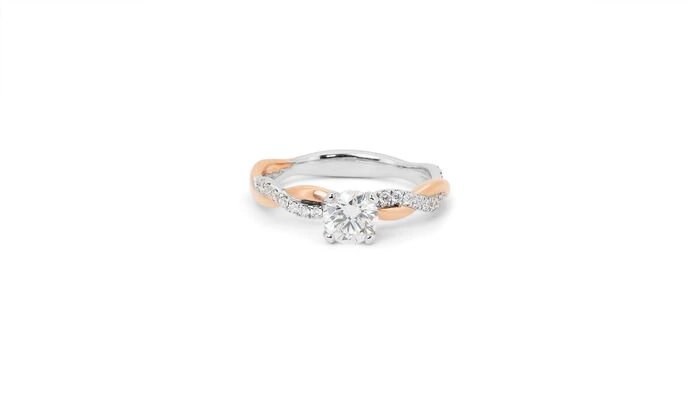 18 kt. Pink gold, White gold - Ring - 0.70 ct Diamond - Diamonds