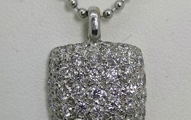 18 kt. White gold - Necklace with pendant - 1.08 ct Diamond
