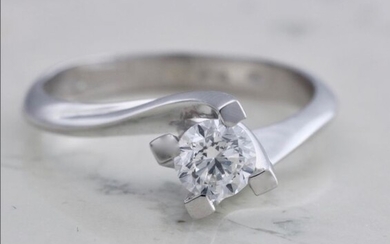 18 kt. White gold - Ring - 1.10 ct Diamond - Diamond