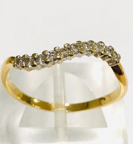 18 kt. Yellow gold - Ring Diamond - Diamonds