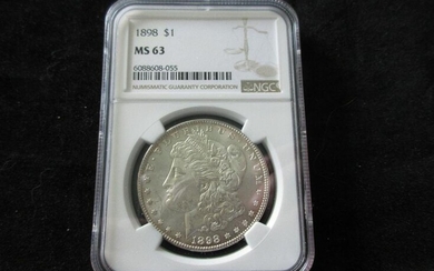 1898 NGC MS63 Graded Morgan silver dollar