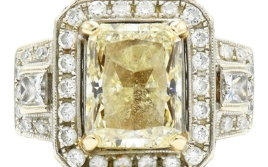 18K White Gold, Yellow Gold & 6.50 Carat Diamond Ring