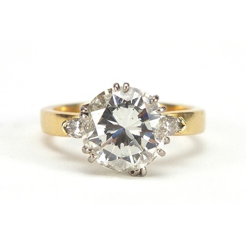 18ct gold diamond solitaire ring, round brilliant cut, appro...