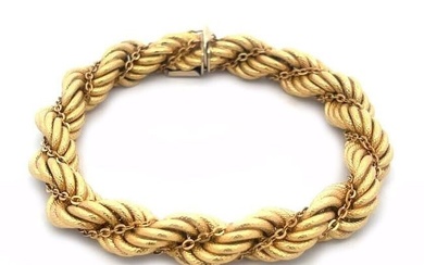 18k Ladies Rope Bracelet With Twisted chain