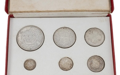1927 King George V silver 6-coin specimen proof set in a car...