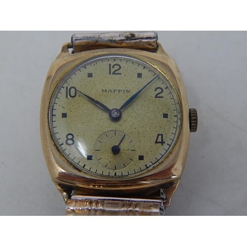 1950's Gentleman's 9ct Gold Wristwatch by MAPPIN" with Subsi...