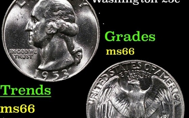 1953-p Washington Quarter 25c Grades GEM+ Unc