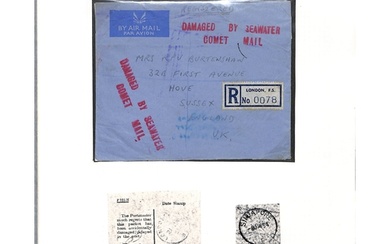 1954 (Jan. 8) Covers (2) and a picture postcard from Singapo...