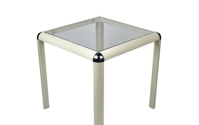 1970s Metal and Glass Side Table