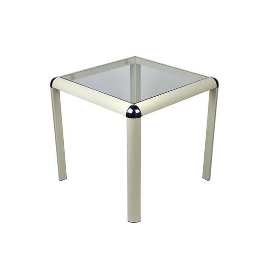 1970s Metal and Glass Side Table