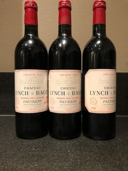 1988 Chateau Lynch Bages - Pauillac Grand Cru Classé - 3 Bottles (0.75L)