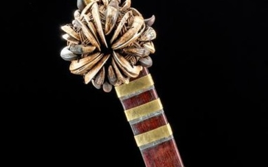 19th C. Nias Island Steel, Wood & Crocodile Teeth Sword