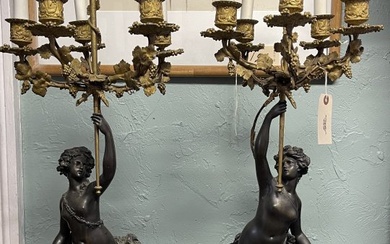 19th Century Pair Clodion (1738-1814) French Candelabras