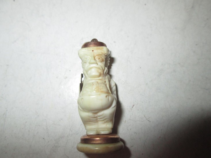19th century carved ivory figure of a portly gentleman set i...