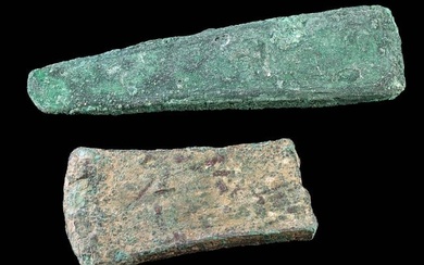 2 Ancient Canaanite Copper Chisel / Axe Heads