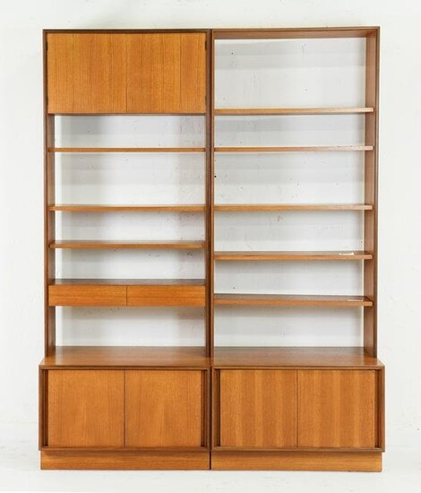 2 Mid Century Modern G-Plan Bookcases / Wall Units