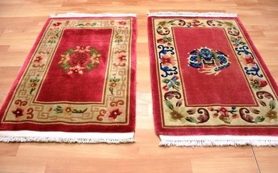 2 x Aubussion China Peking - Carpet - 92 cm - 61 cm