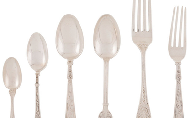 A Group of Twenty-Five American Silver and Silver-Plate Flatware Pieces (late 19th-early )